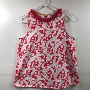 Boden casual tank with unique pom pom trim